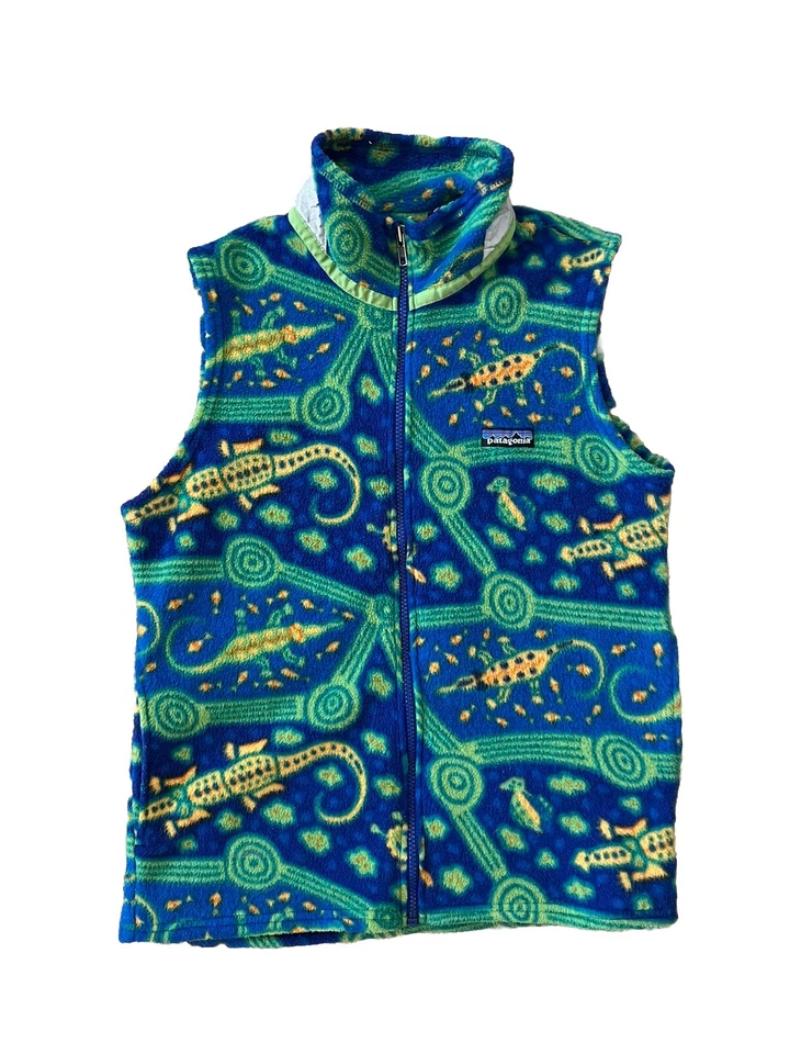 RARE Vintage 1998 Patagonia Bluegrass Crocodile Synchilla Vest Kids 14/ Womans S - Image 4 of 4