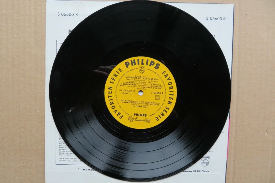 uralte LP Gershwin Camilla Williams Lawrence Winters aus Porgy and Bess Philips  - Bild 3 von 4