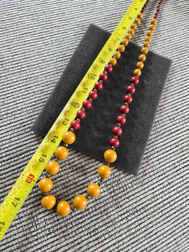 Collana lunga di perle in legno vintage - Foto 7 di 7