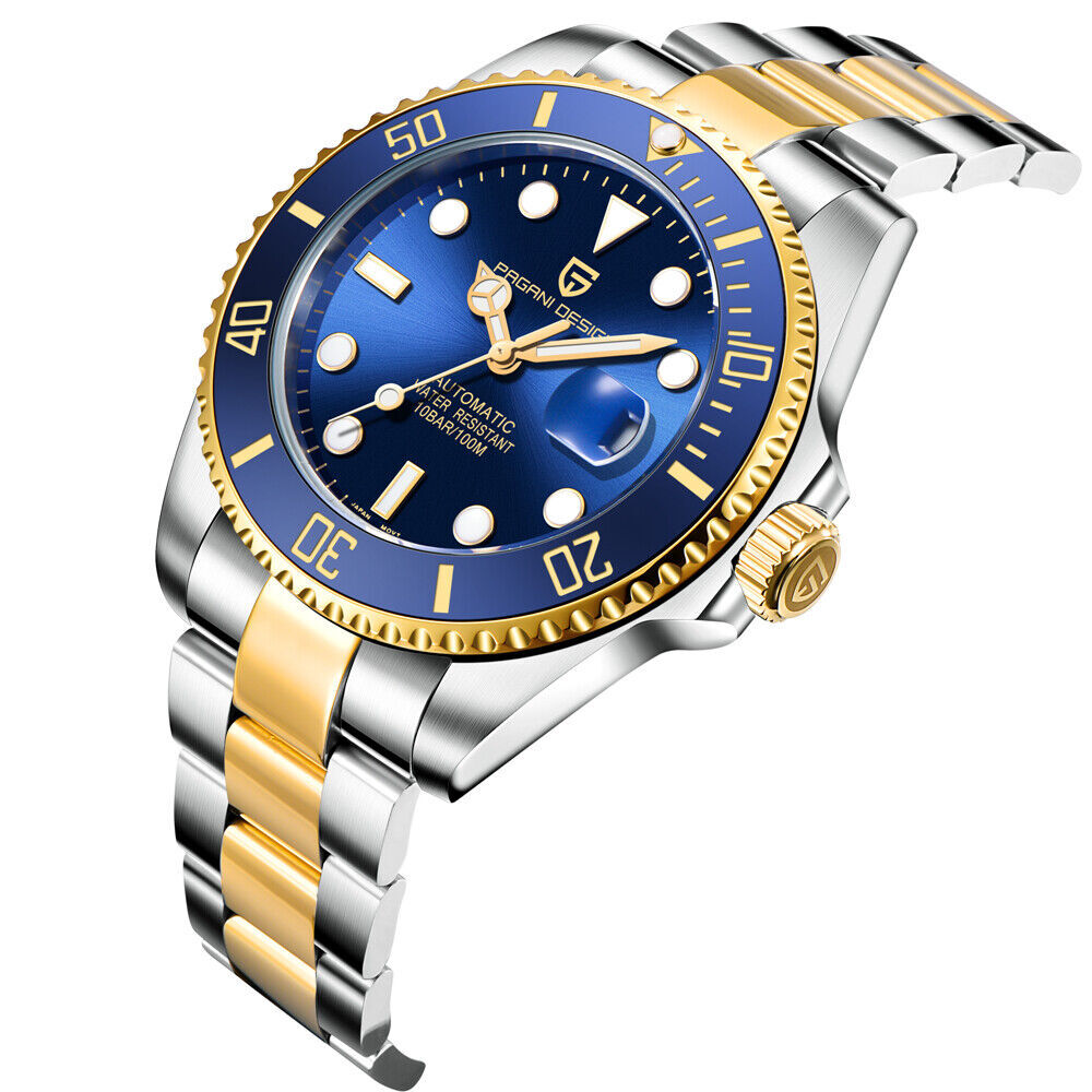 43mm Pagani Design Automatic Wristwatch Steel Strap Watches Silver