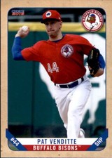 2016 Buffalo Bisons Choice #25 Pat Venditte Omaha Nebraska NE Baseball Card