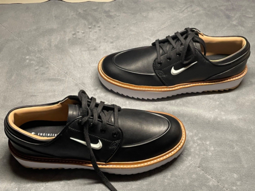 NEUF Nike Janoski G Tour chaussures de golf hommes 7,5 femmes 9 cuir noir avec blanc - Photo 1/5