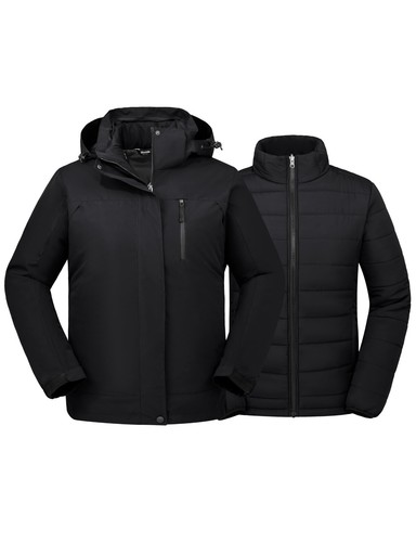 Wantdo Women's 3 in 1 Plus Size Snowboarding Jacket Waterproof Ski Jacket Hooded - Picture 11 of 38