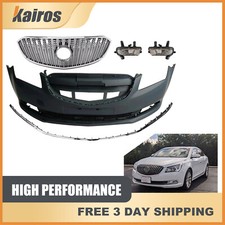 Fits 2014-2016 Buick Lacrosse New Complete Front Bumper Cover Grille Set Black