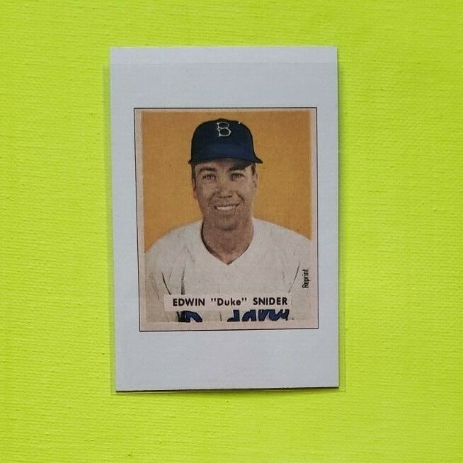 1989 Bowman Reprint Inserts #10 Duke Snider 49 Blank Back | eBay