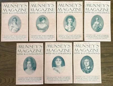 c1897-1898 Munsey Magazine COVERS ONLY Lot 7~Ladies Framed Portrait Art Prints