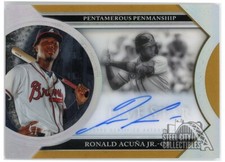 Ronald Acuna 2020 Topps Five Star Pentamerous Penmanship Gold Auto #PP-RAJ 4/5