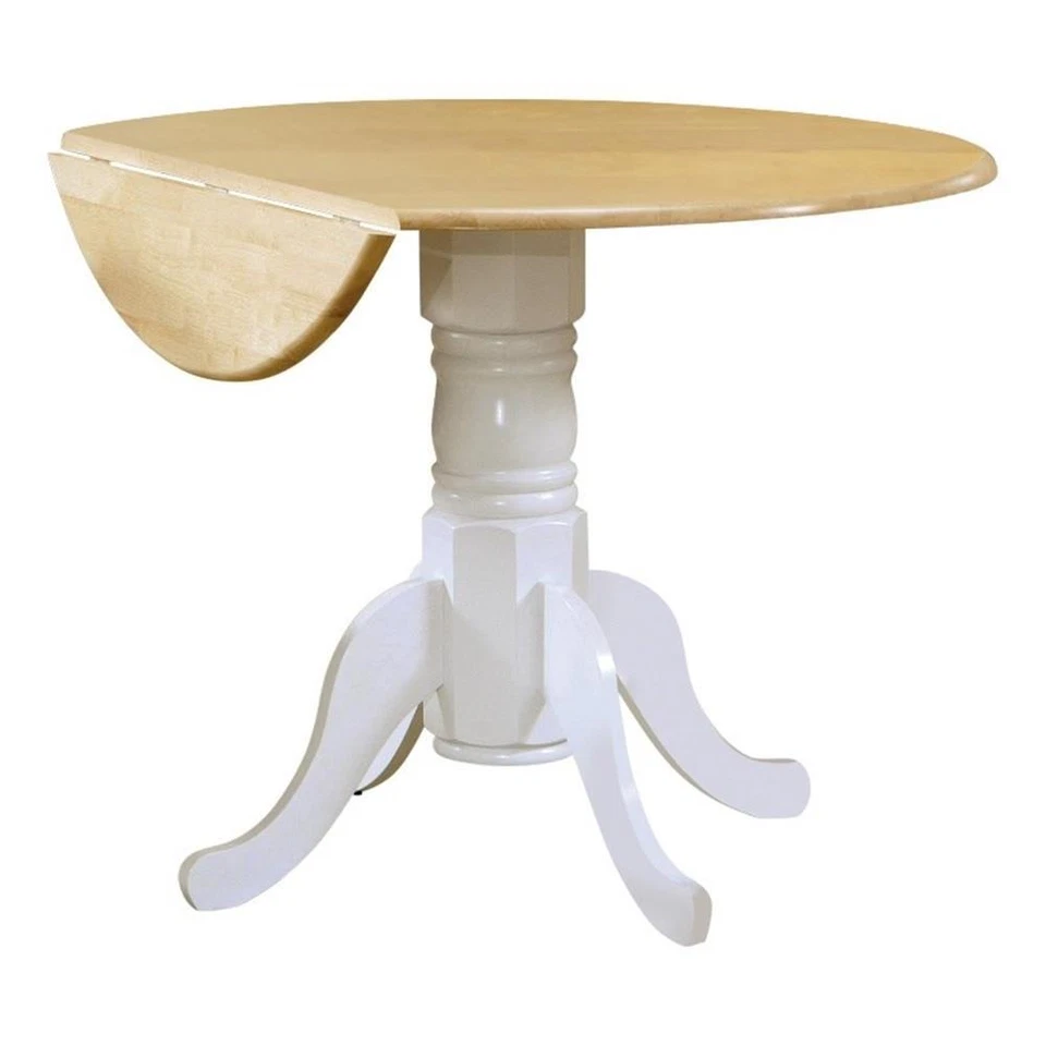 Mesa de comedor redonda de madera de hoja caída Coaster Farmhouse en marrón Foto 2 de 4