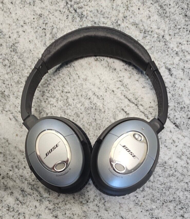 BOSE QuietComfort 15 Black Silver Acoustic Noise Cancelling Bose Headphones-image