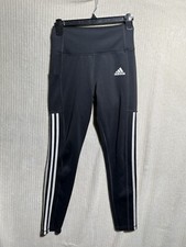 Adidas Womens Size Small 3 Stripe Aeroready Track Pants Black Dark Wash