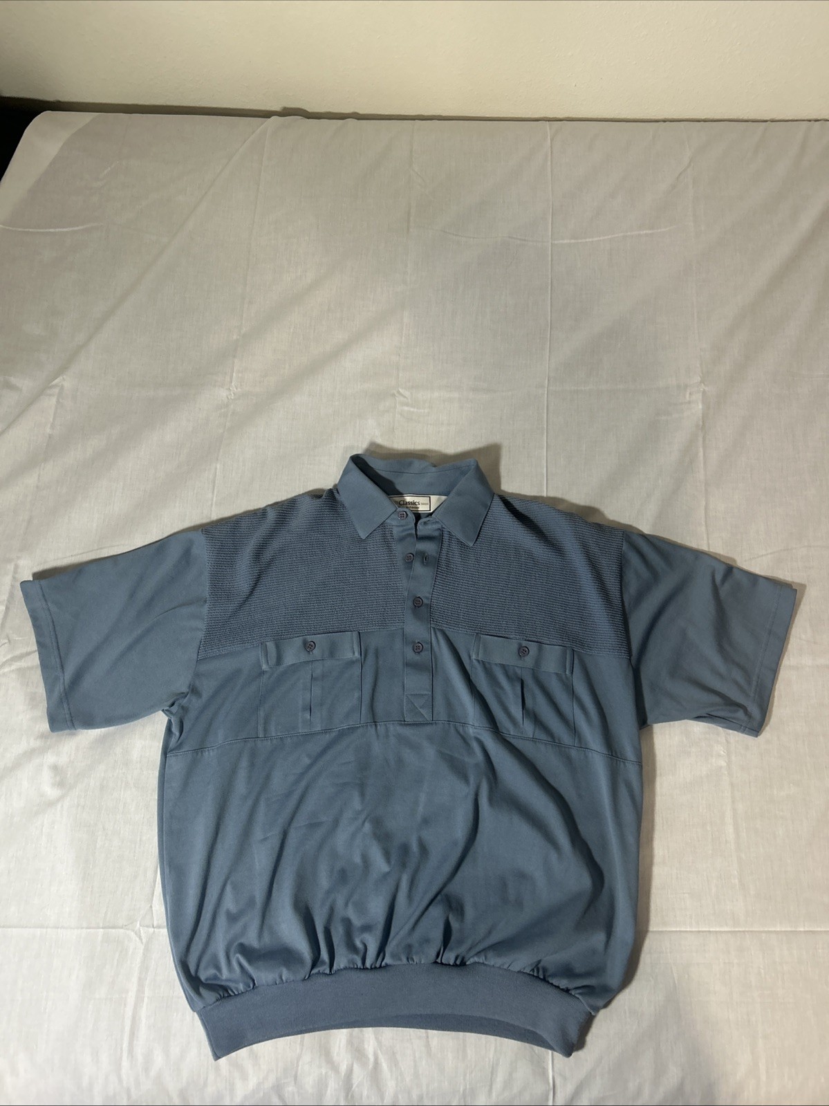 RARE Vintage CLASSICS by Palmland Blue Soft Short Sleeve Polo Shirt Size M