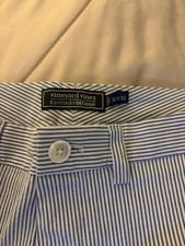 Pantaloni Seersucker Vineyard Vines Kentucky Derby blu bianco a righe 32x32
