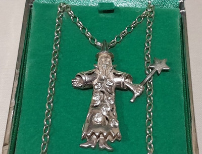 Sterling Silber 925 Gelenk beweglicher ZAUBERER an 20'' Kette/Halskette in Geschenkbox