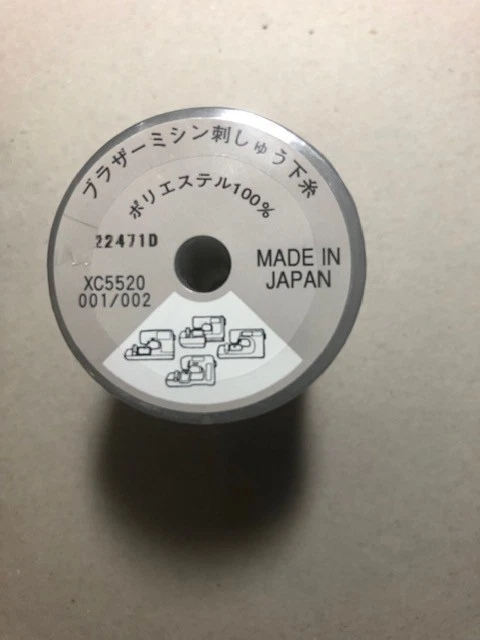 原始设备制造商兄弟刺绣 Bobbin Thread 60 重量黑色日本制造 1200 码全新 — 第 3/3 张图片