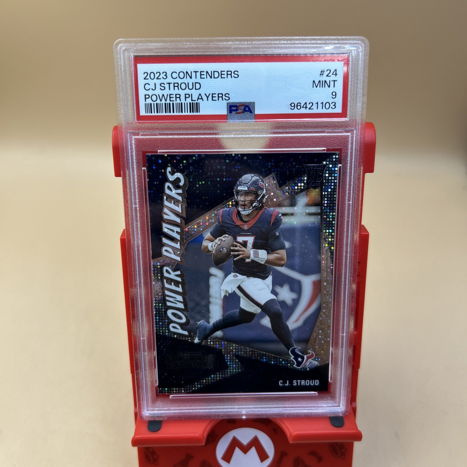 125985368 C.J. Stroud 2023 Panini Contenders #24 Power Players Rookie RC PSA 9