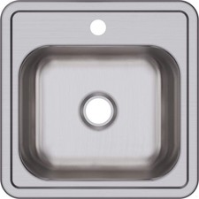 D115151 Dayton Single Bowl Drop-in Stainless Steel Bar Sink 15 x 15 with 2" D...