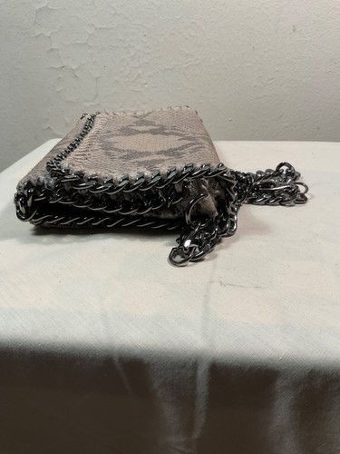 Borse in Pelle Italy Snake Print Leather Heavy Chain Shoulder Bag - Picture 7 of 9