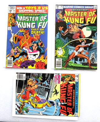 LOT SHANG-CHI MASTER OF KUNG FU #93-95 1980 BRONZE AGE MARVEL COMIC ZECK BOARDED