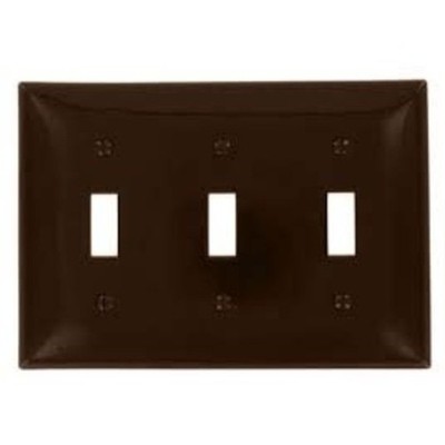2PC Leviton 80711 3-Gang Toggle Device Switch Wallplate, Standard Size, Mat