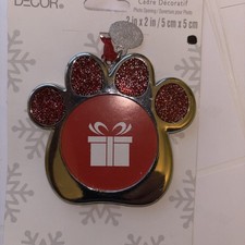 Picture Frame Paw Print Dog Cat Pet Christmas Photo Gift