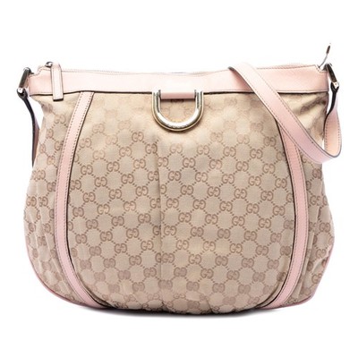 Gucci GG Canvas Abbey D Ring Crossbody Pre-Loved Bag Pink