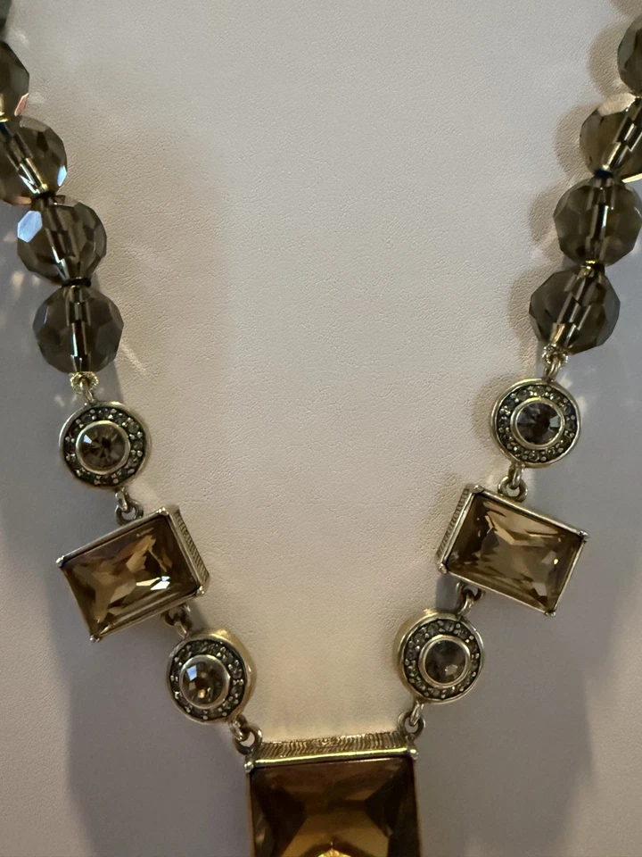 Vintage 'Heidi Daus' Bronze Toned Metal Austrian Swarovski Crystal Rhinestone B3 - Image 2 of 4