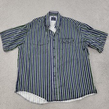 Wrangler Western Shirt Mens XL Multicolor Striped Pockets Button Up