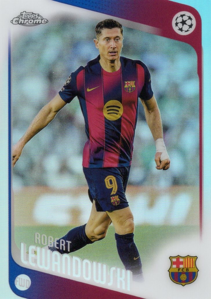 Robert Lewandowski, Refractor #54 - 2025-26 Topps Chrome UEFA Club Competitions