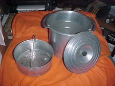 Deep Well Aluminum Pot w/Steamer Basket for Thermowell Equipped Stove Cookware
