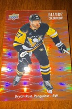 2023-24 Upper Deck Allure Color Flow Bryan Rust Rare Red Orange Insert Penguins