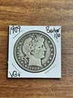 1909 P Barber Silver Half Nice VG Very Good U.S. 50c Type Coin (Raw18052)
