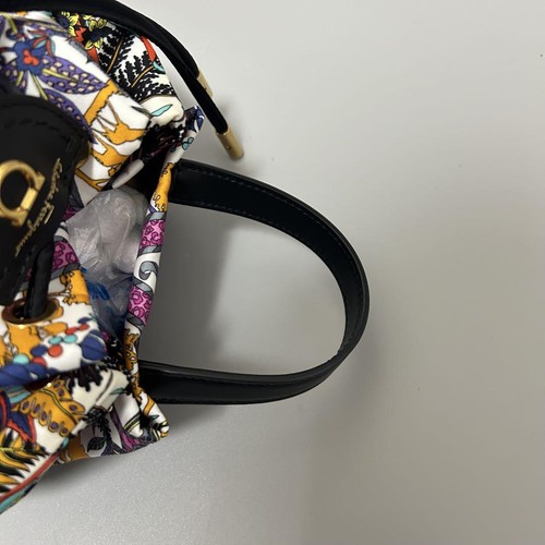Salvatore Ferragamo Gancini Drawstring Handbag Multicolor 7.8 inches - Picture 13 of 16
