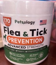 USA Made Flea and Tick Prevention for Dogs Chewable Chews Dog Treat 100 Natural