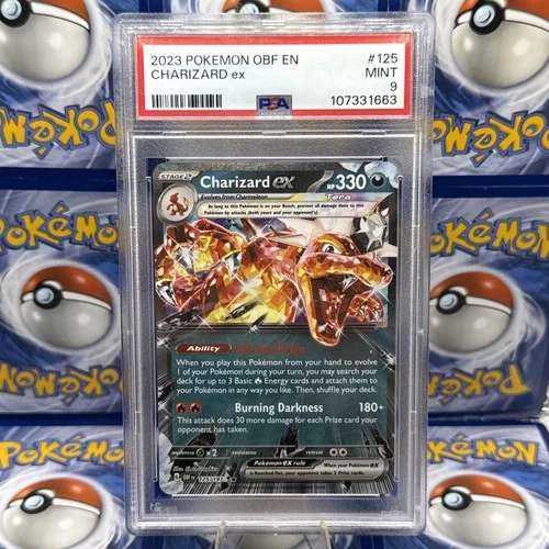 Charizard ex 125/197 SV03: Pokemon TCG Obsidian Flames Holo PSA 9 MINT