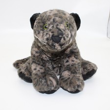 Vintage K  M International Black Jaguar Spotted Panther Plush Stuffed Animal 12