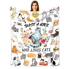 Cat Lovers Throw Blanket 50x40 inch Gifts for Girls Women Cat Themed