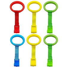 6PCS 4 Colors Baby Playpen Pull up Rings-Plastic Crib Pull Rings Walking Exercis