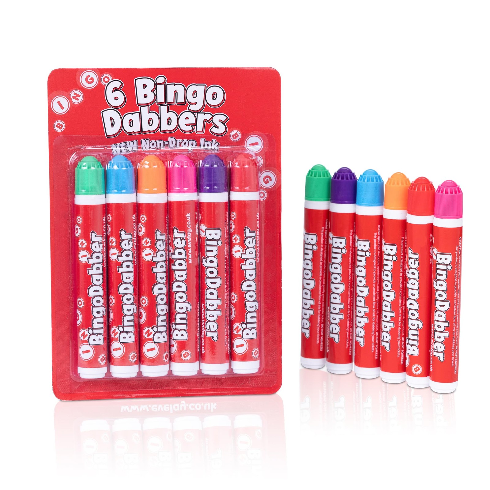 Bingo Dabbers Markers Mixed Colours Pens for Bingo Tickets Games - Pack of 6