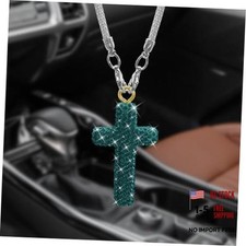 Bling Car Hanging Ornament, Crystal Rhinestone Car Rearview Mirror Peacock Blue