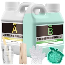 Silicone Mould Making Kit 1.2L/46oz–Fast Cure Liquid Rubber for DIY Casting,gre