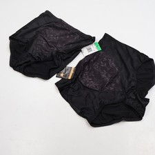 NWT Women's Large Bali Firm Control Tummy Panel Brief DFX710 BLACK 2 Pairs NWT