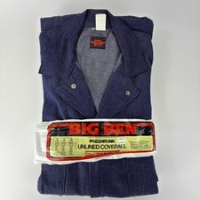 Big Ben Mens Blue Denim Unlined Coverall Workwear Size 40 Long Made in USA New