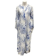 OSCAR DE LA RENTA NWT LEAF PRINT KAFTAN ZIPPER ROBE HOUSE COAT - Size XSMALL