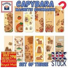 Cute Capybara Magnetic Bookmarks Set of 3 – Animal Reading Gift