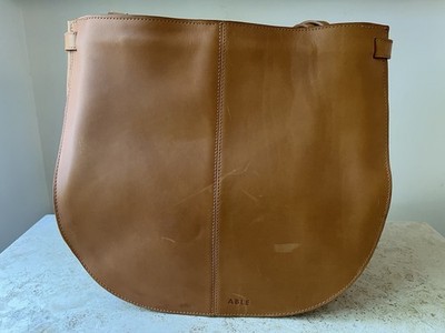 ABLE RACHEL Cognac Brown Leather Bag Tote Purse Satchel