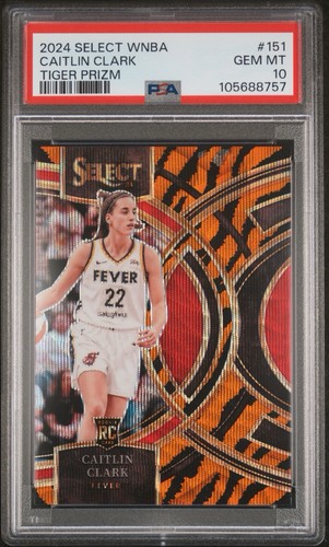 Caitlin Clark [Tiger Prizm] #151 2024 Panini Select WNBA card