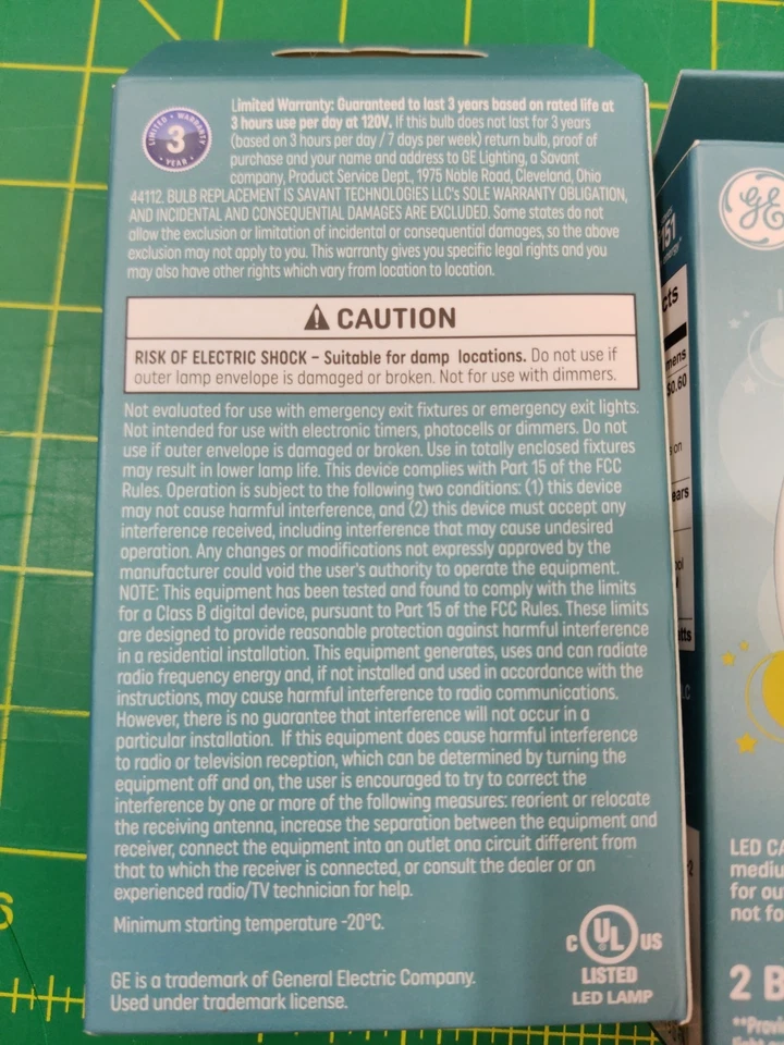 4-BULBS - GE Lighting 93121493 5W 500 Lumens Clear CAM E26 LED Dusk Dawn new - Image 4 of 4