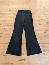 ROLAND MOURET Black Split Leg Flared Trousers Pants UK 8
