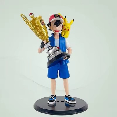 Pokemon Figur Ash Ketchum Pikachu 19 cm - Sammler Anime Bisasam Glurak