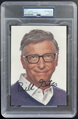 Bill Gates Signed 5x7 Photo Print PSA/DNA Encapsulated Microsoft Headshot Auto